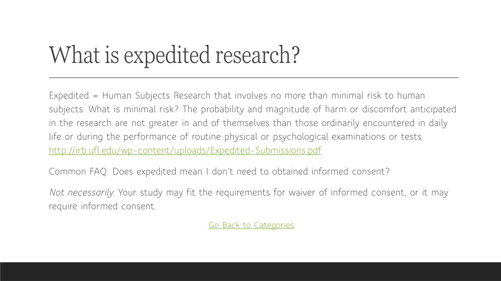 what is expedited research