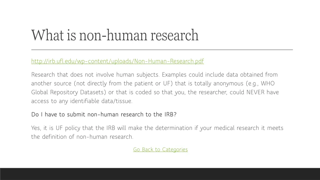 what is non human research