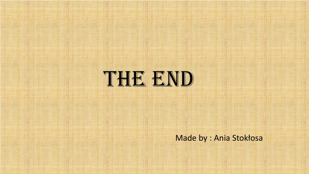 the end