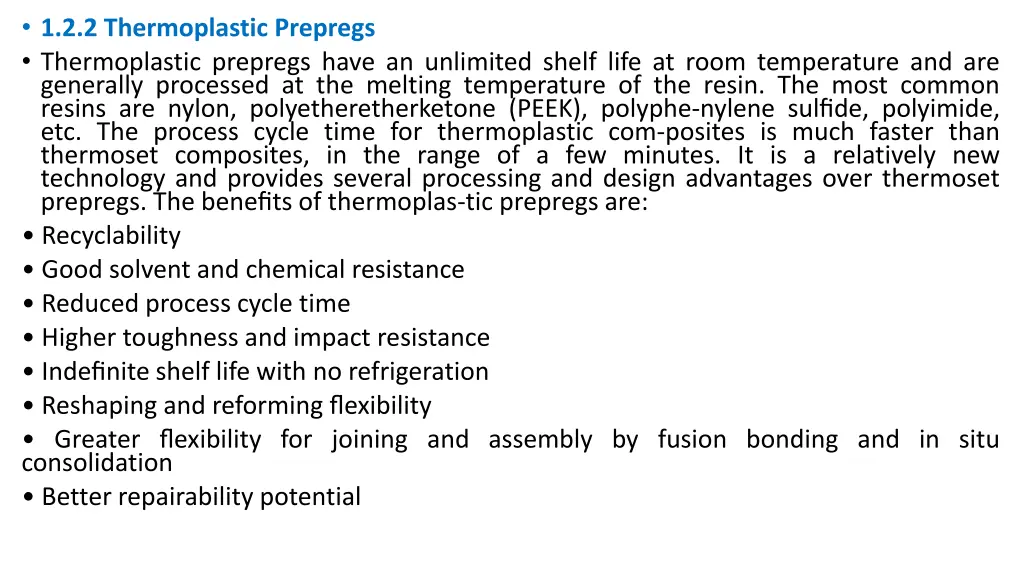 1 2 2 thermoplastic prepregs thermoplastic