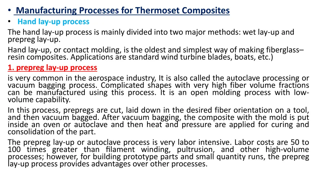 manufacturing processes for thermoset composites