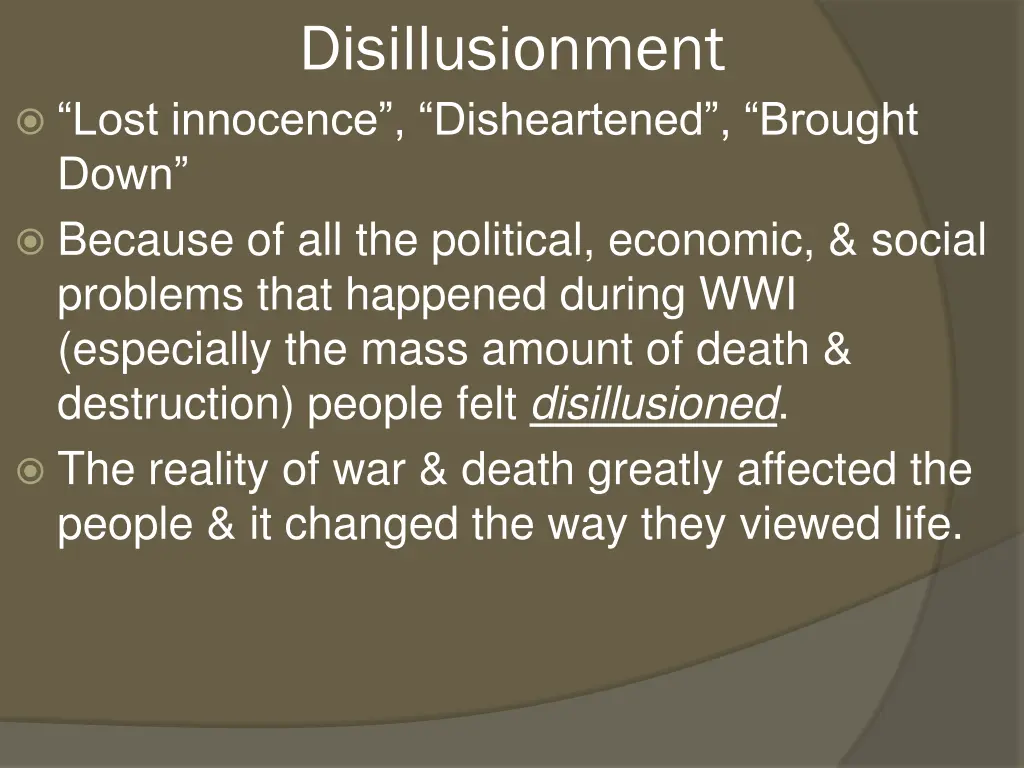 disillusionment