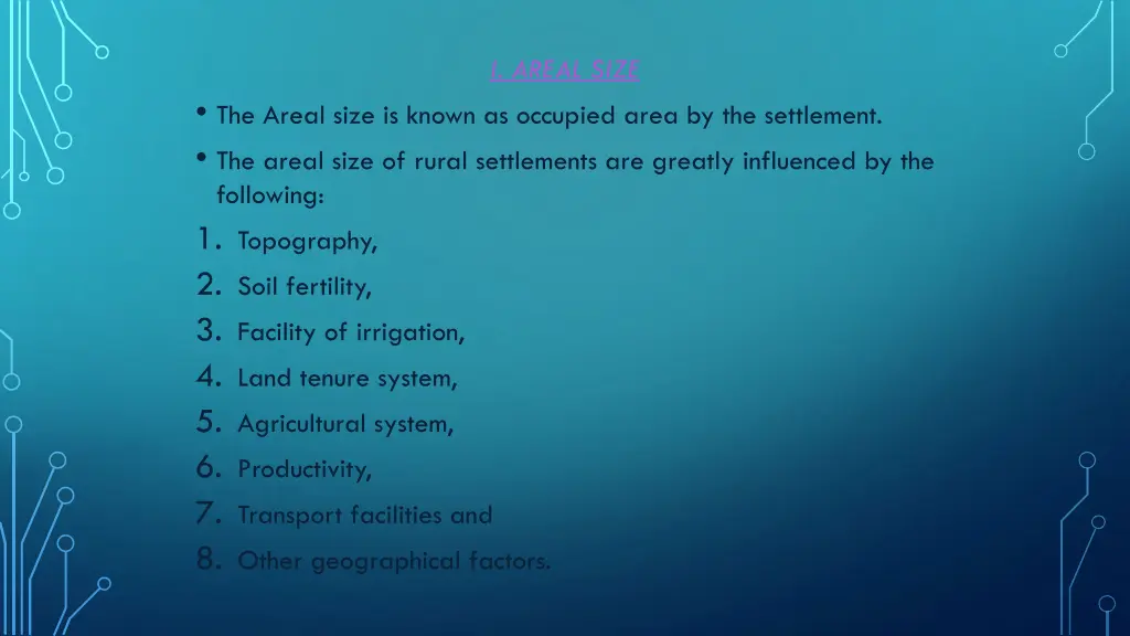 i areal size