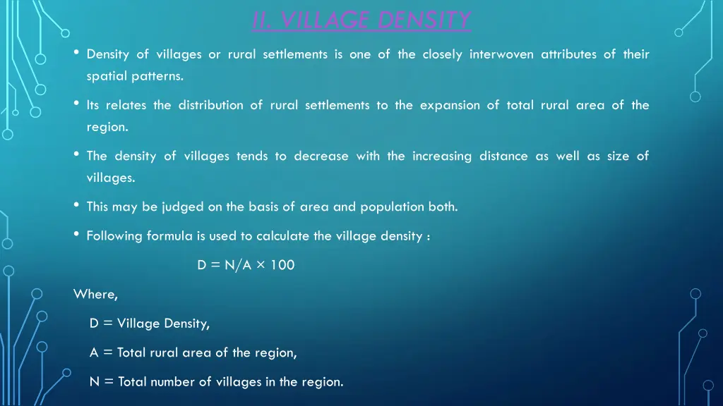 ii village density