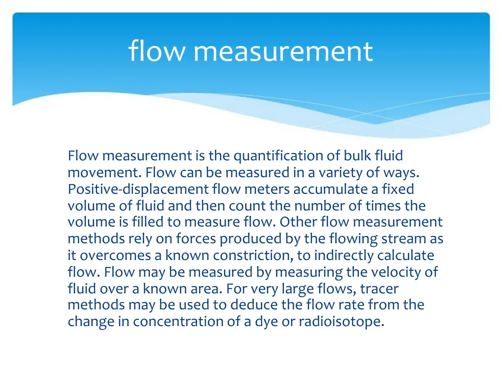 flow measurement