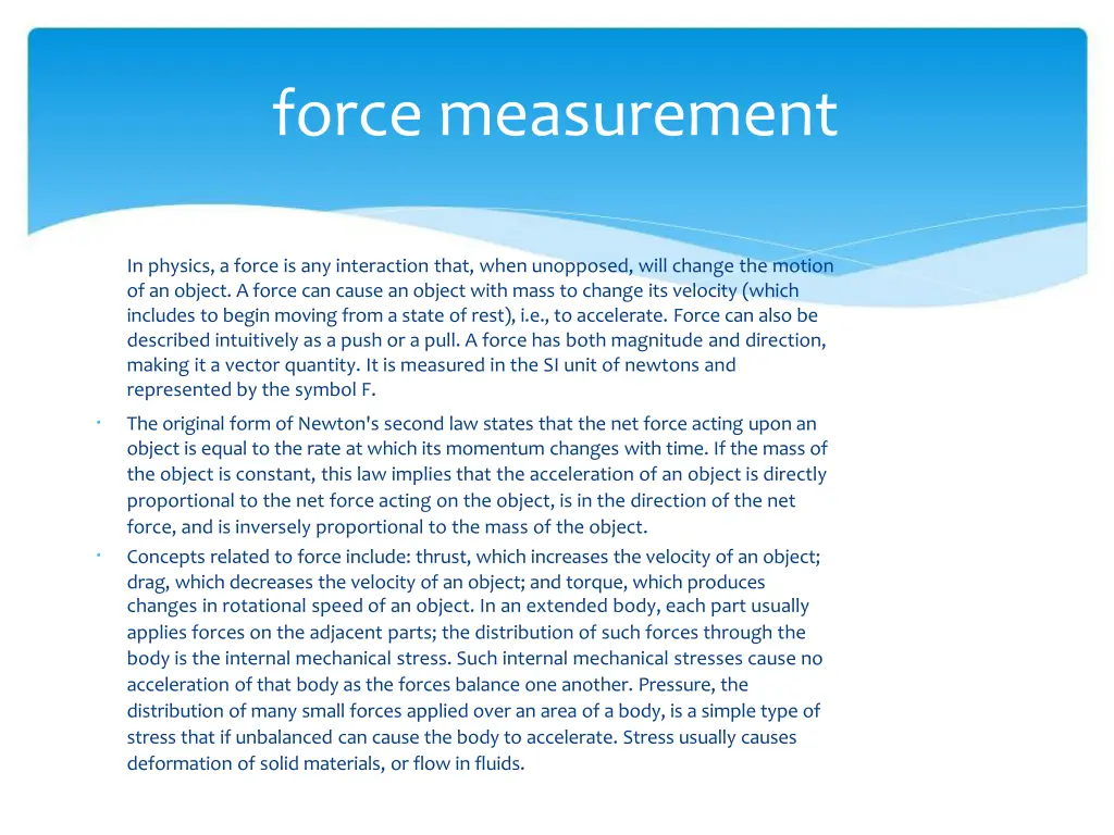 force measurement