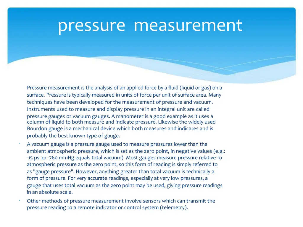 pressure measurement