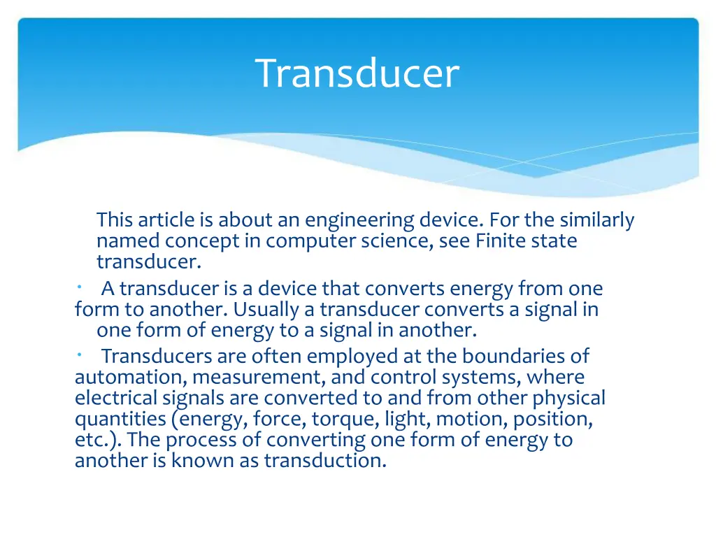 transducer