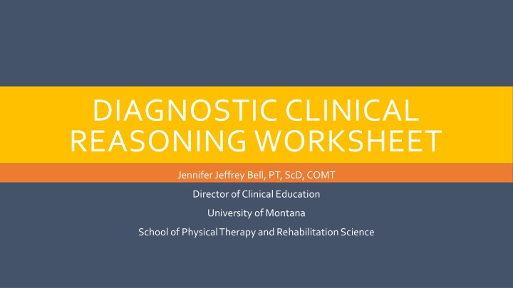 diagnostic clinical reasoning worksheet