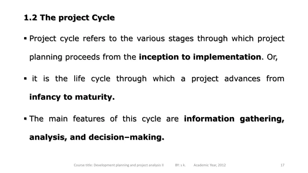 1 2 the project cycle