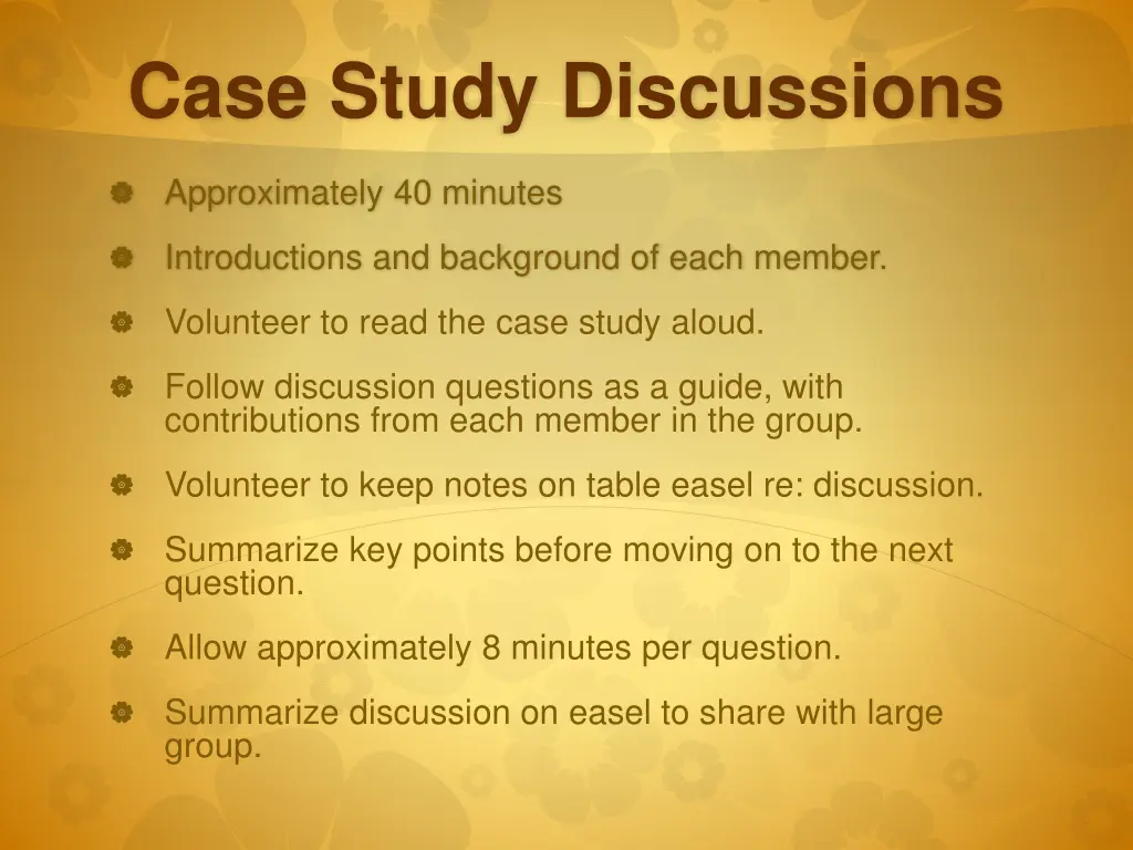 case study discussions