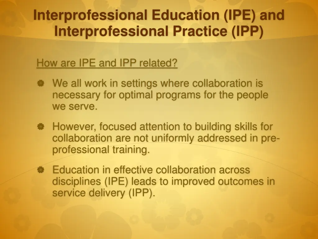 interprofessional education