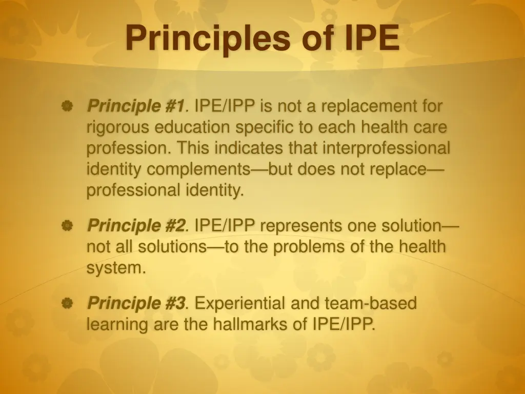 principles of ipe