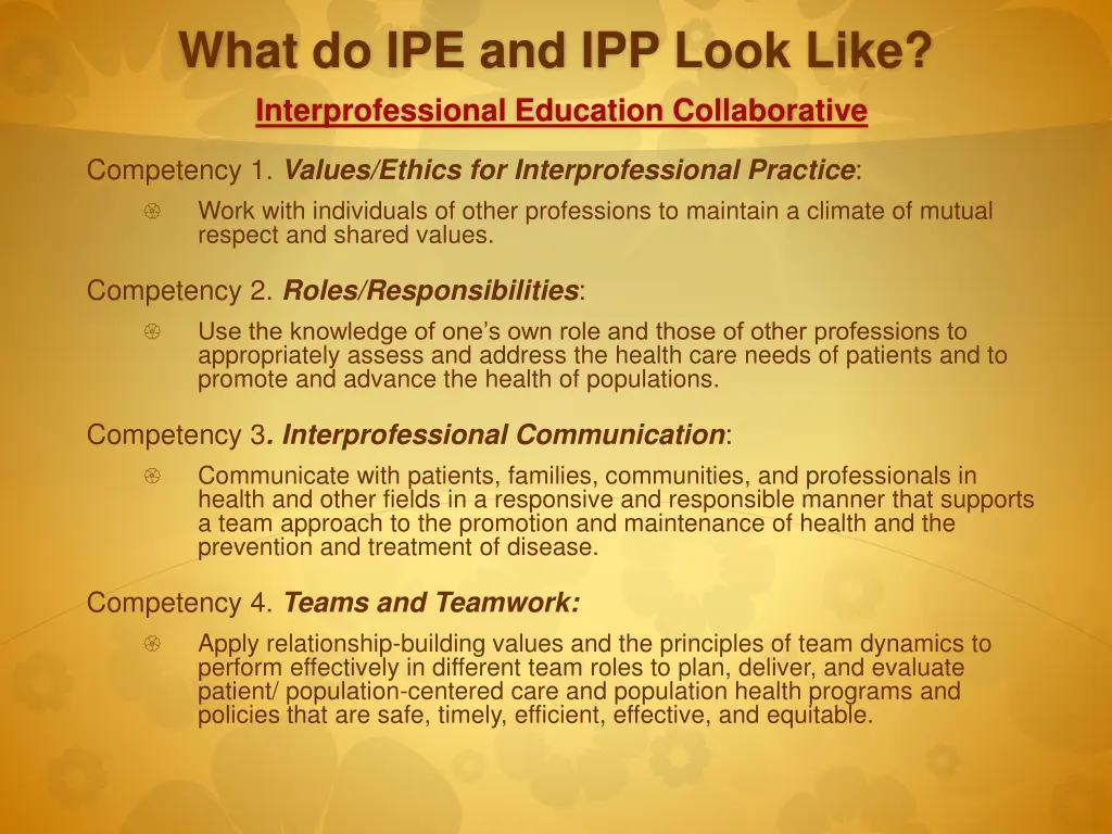 what do ipe and ipp look like interprofessional