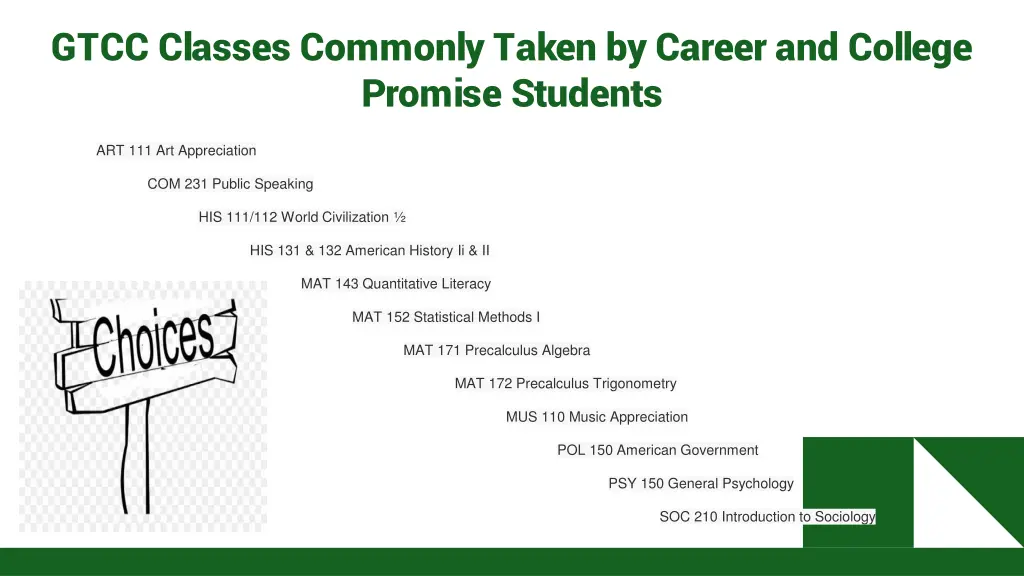 gtcc classes commonly taken by career and college