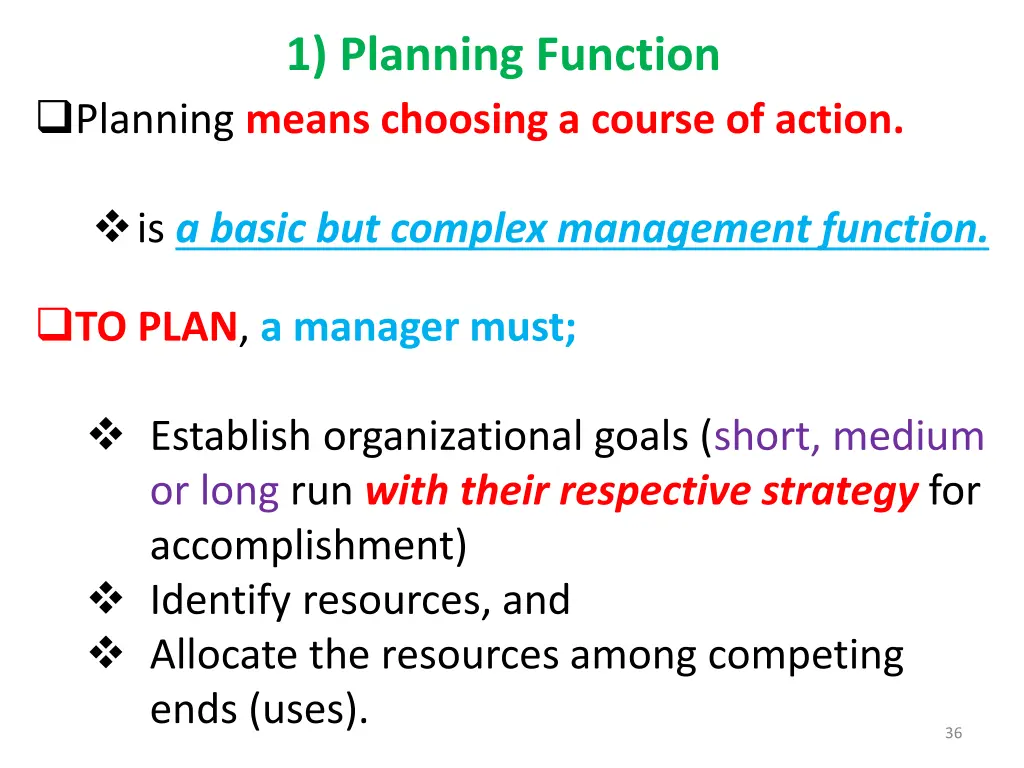 1 planning function