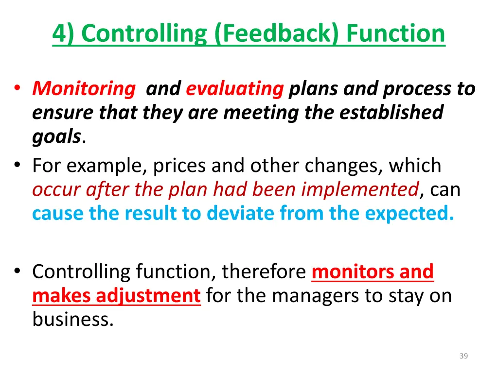 4 controlling feedback function