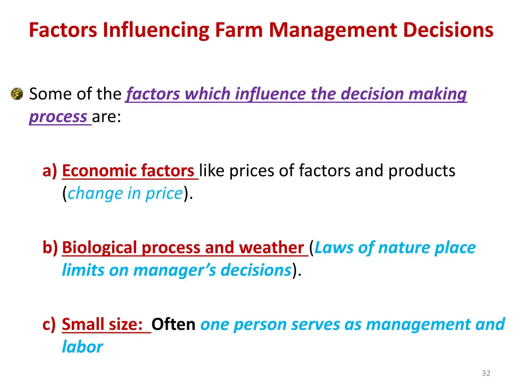 factors influencing farm management decisions