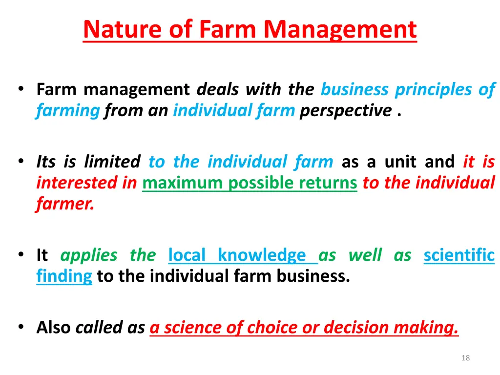 nature of farm management