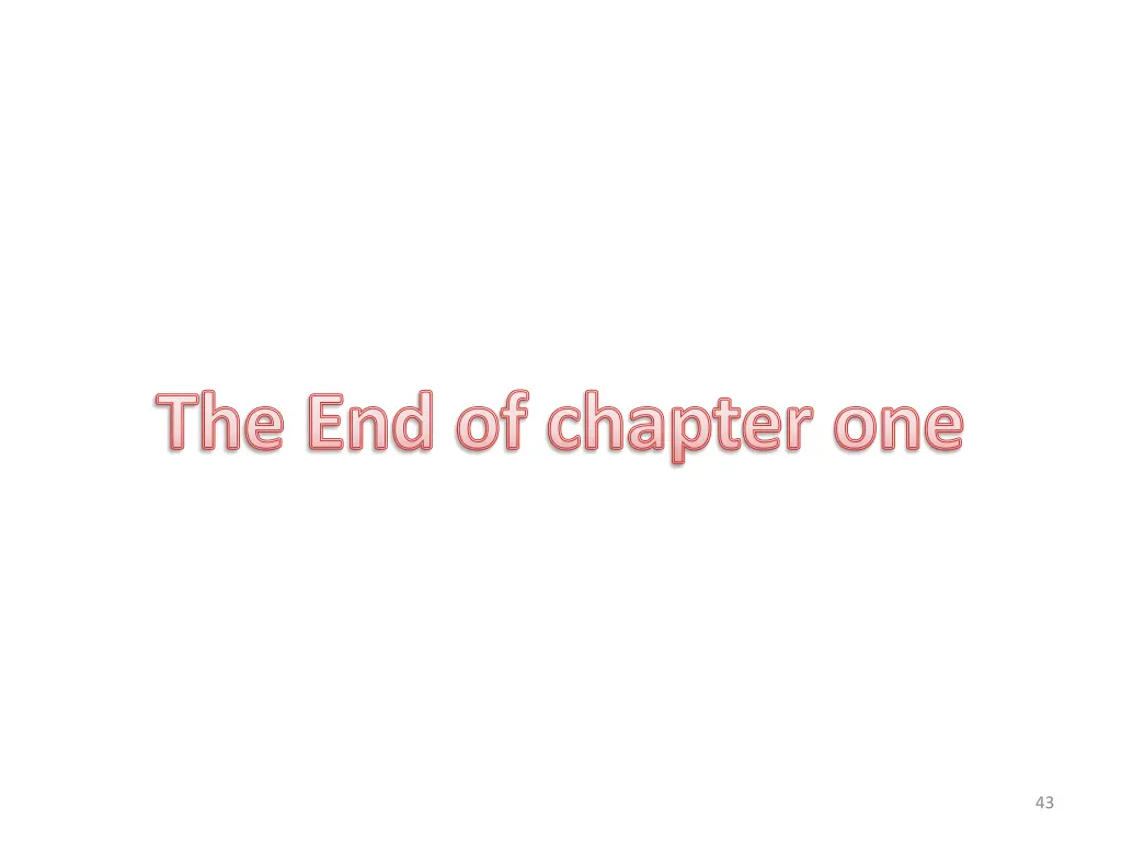 the end of chapter one