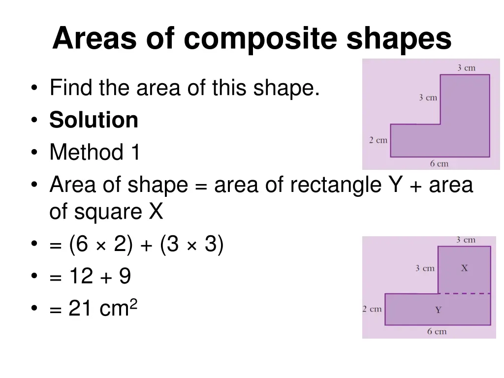 areas of composite shapes