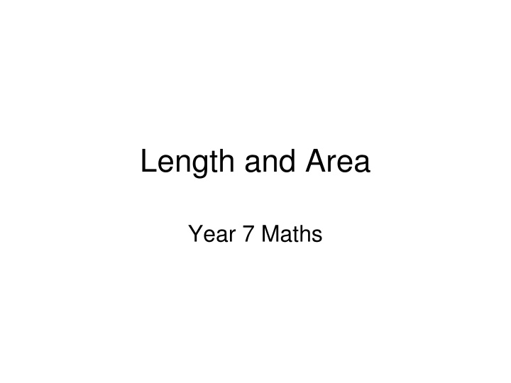 length and area