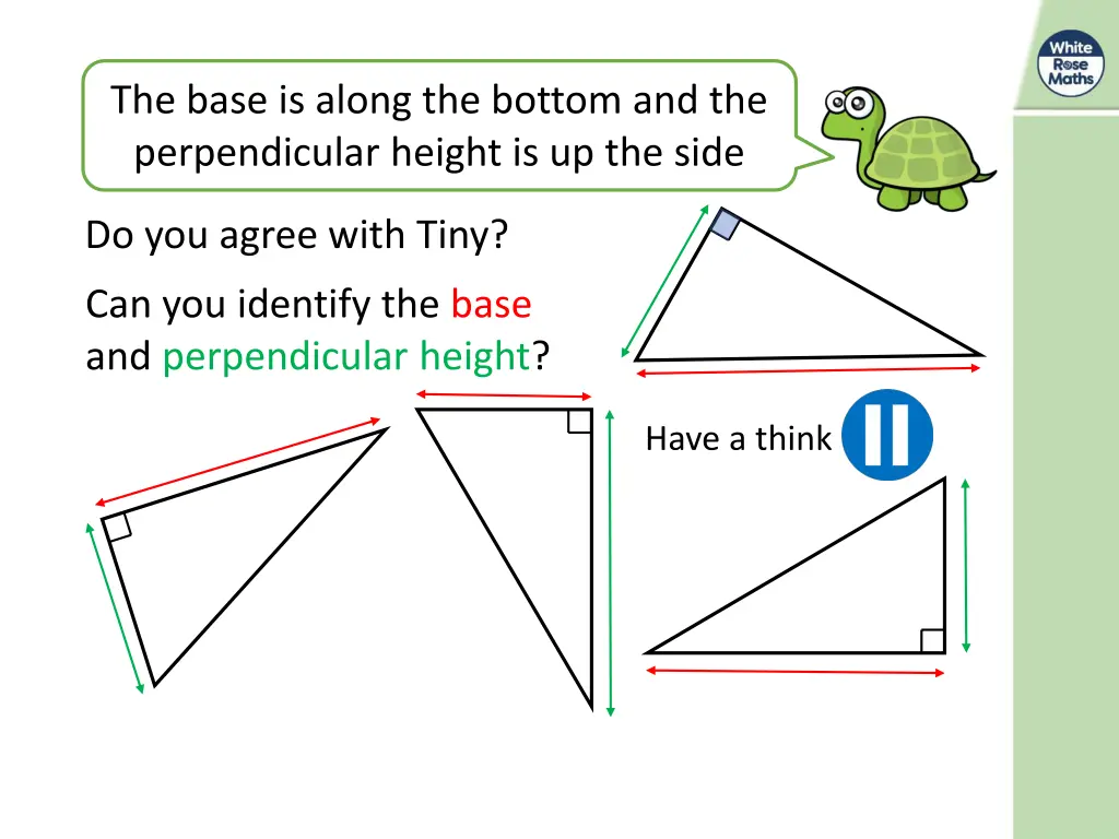 the base is along the bottom