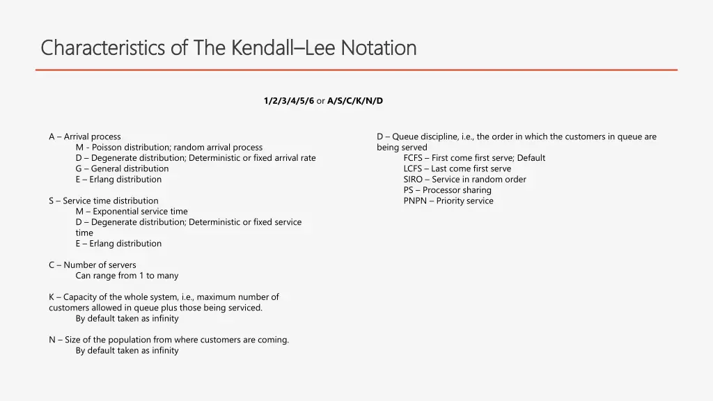 characteristics of the kendall characteristics