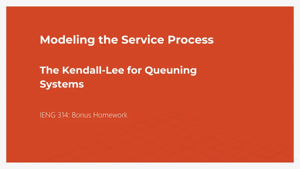 modeling the service process