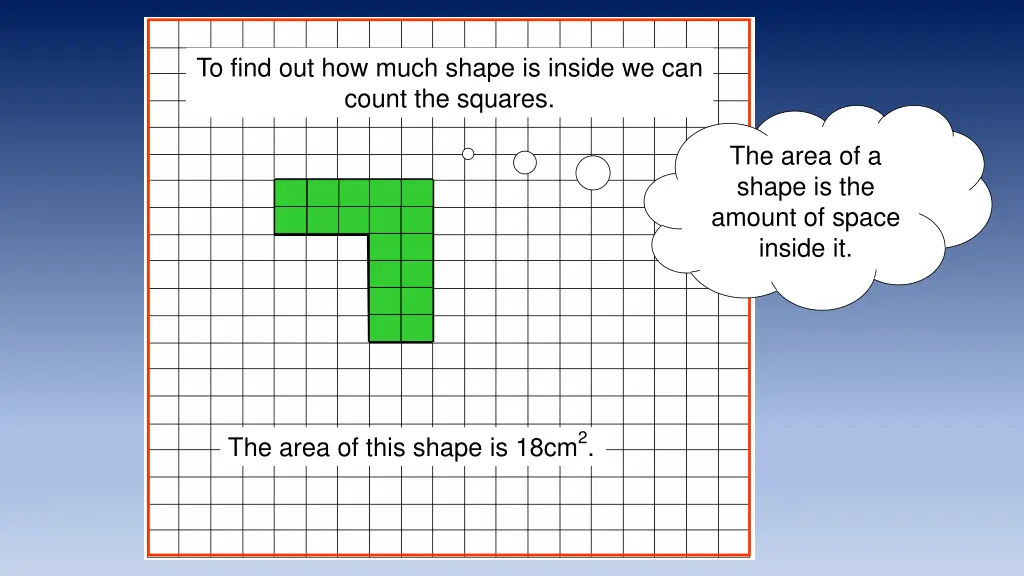 to find out how much shape is inside we can count