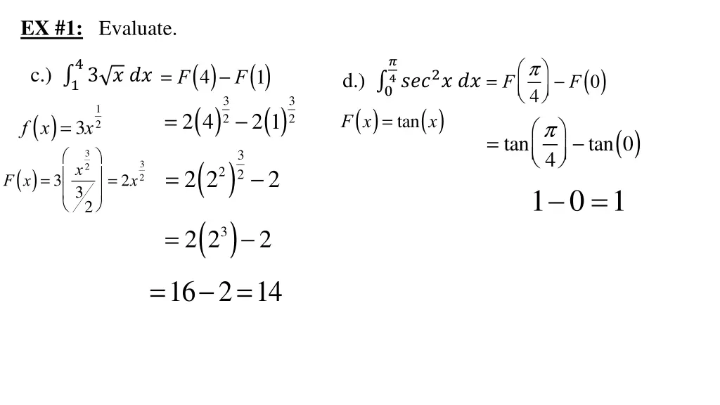 ex 1 evaluate 1