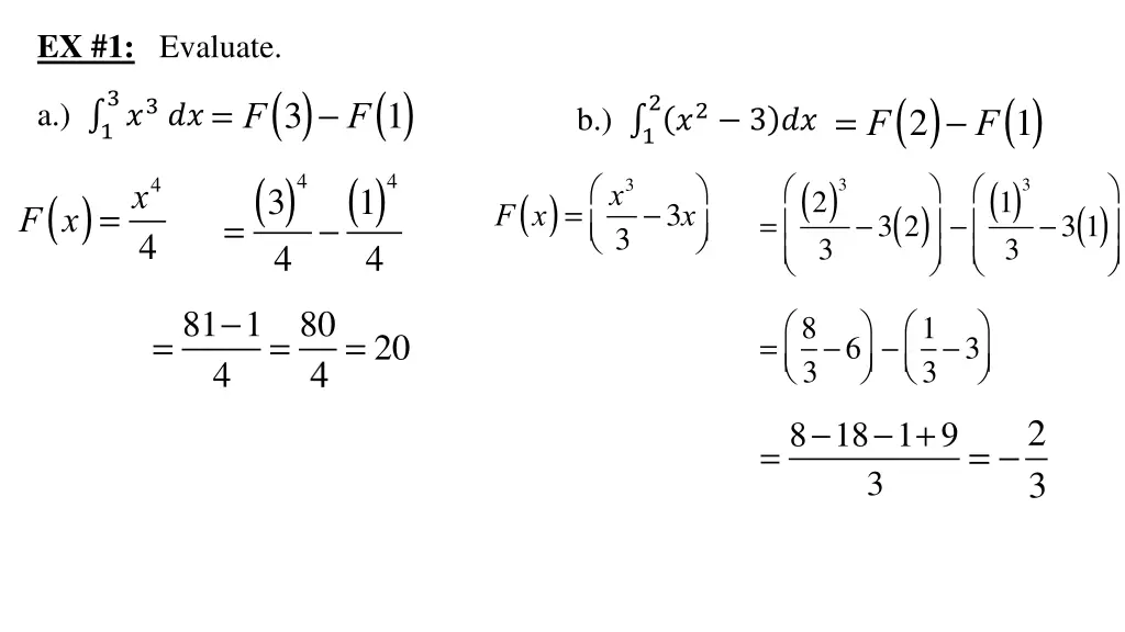 ex 1 evaluate