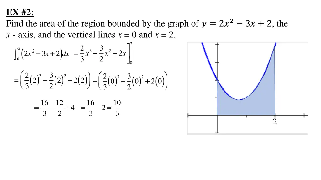 ex 2 find the area of the region bounded