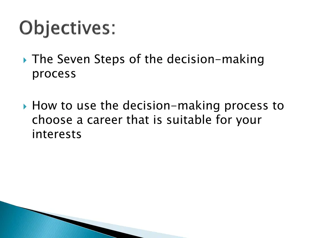 the seven steps of the decision making process