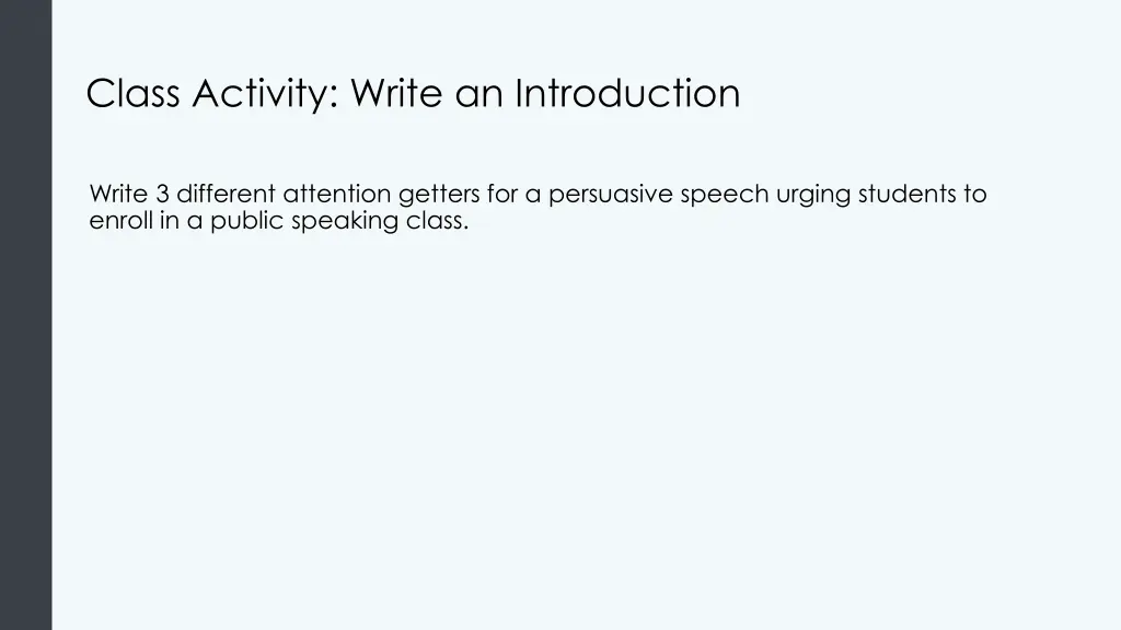 class activity write an introduction