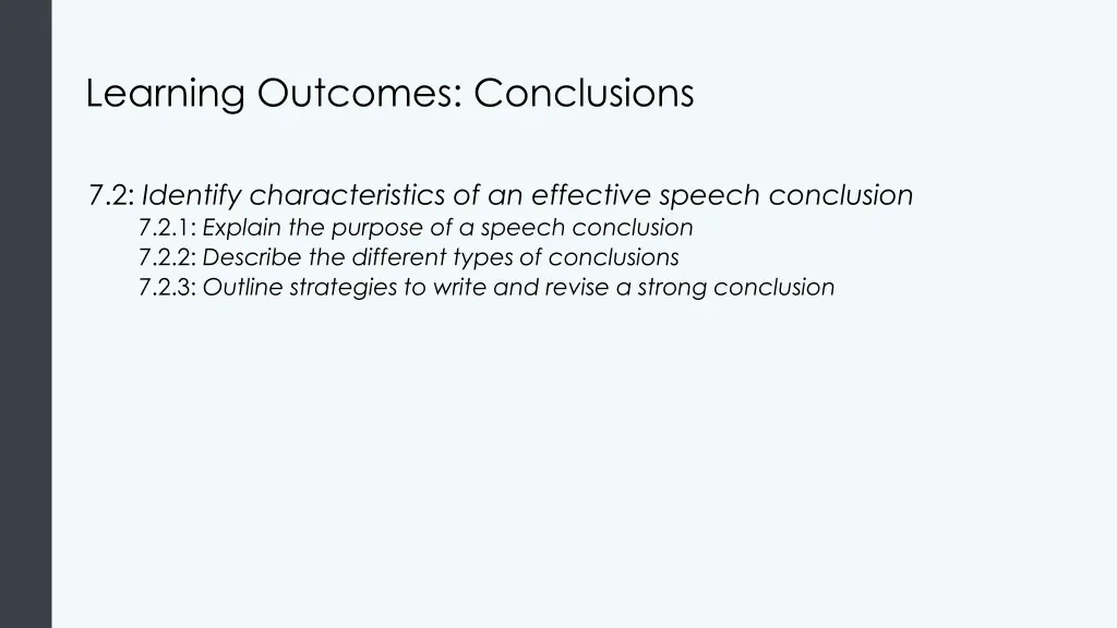 learning outcomes conclusions