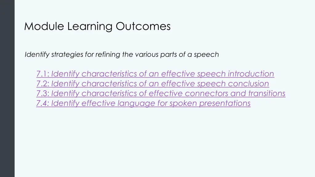 module learning outcomes