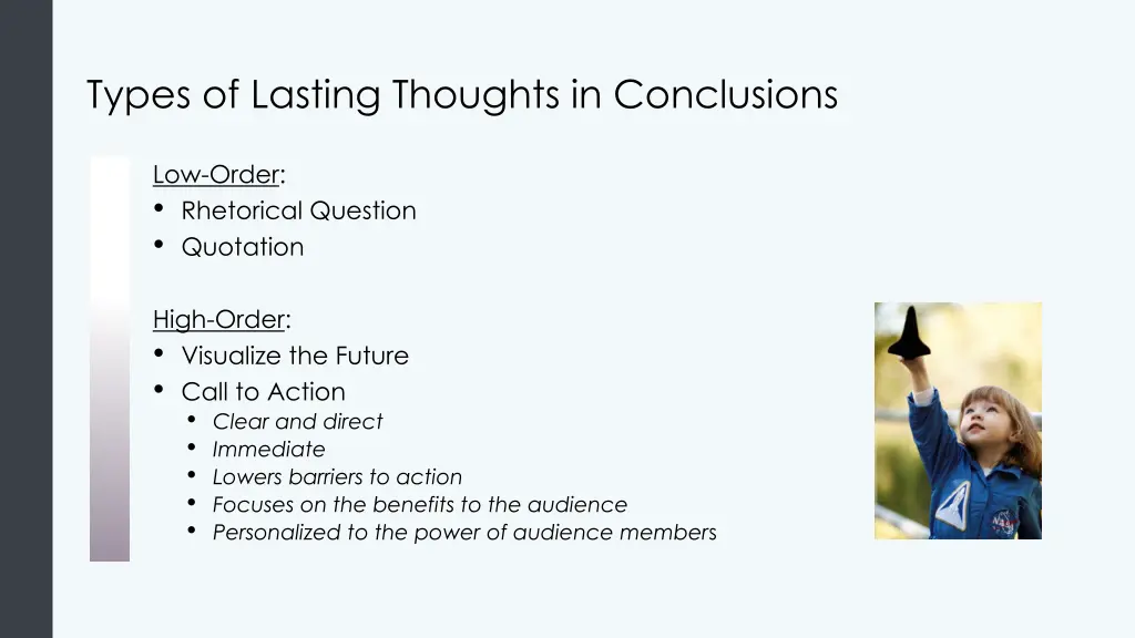 types of lasting thoughts in conclusions