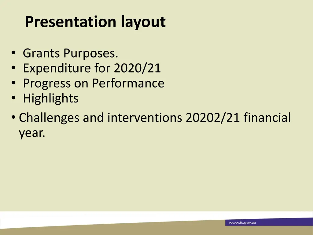 presentation layout