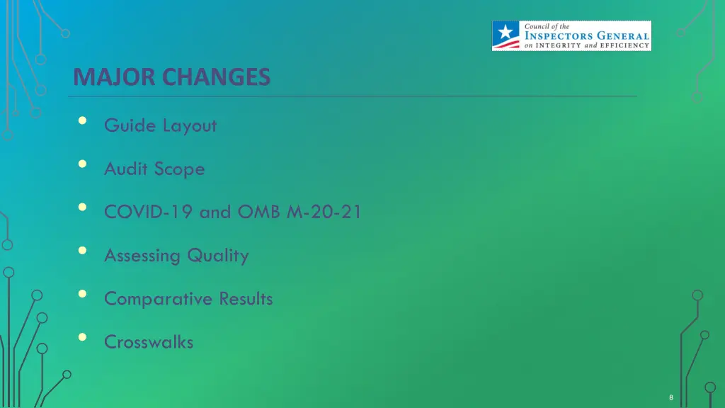 major changes guide layout audit scope covid