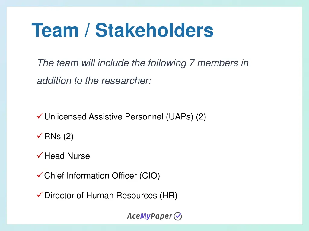 team stakeholders