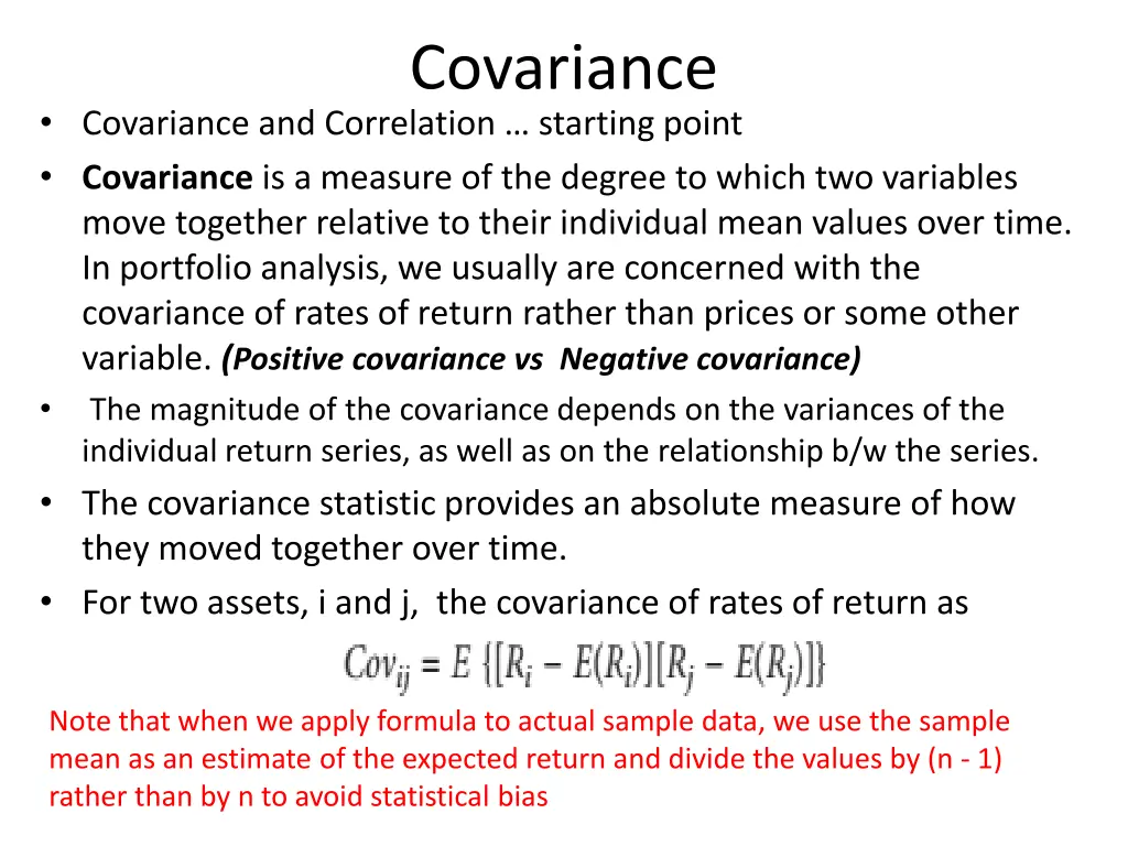 covariance