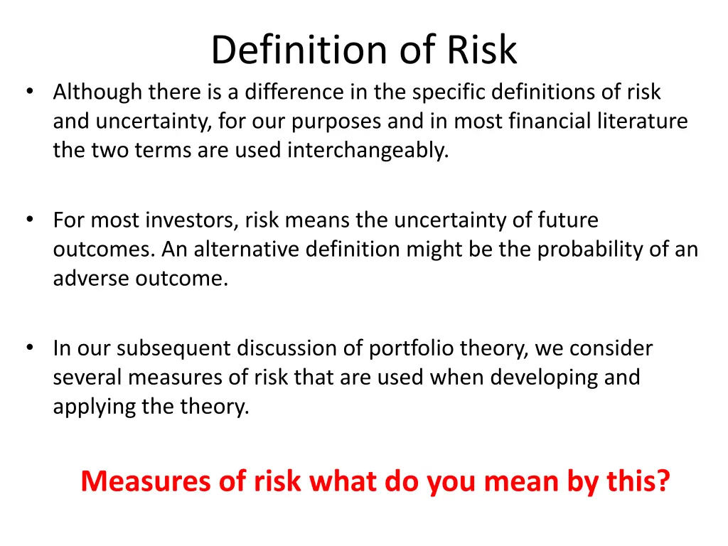 definition of risk