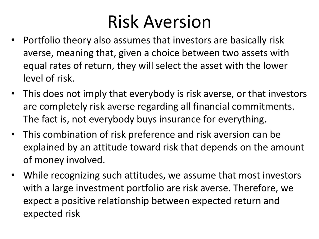 risk aversion