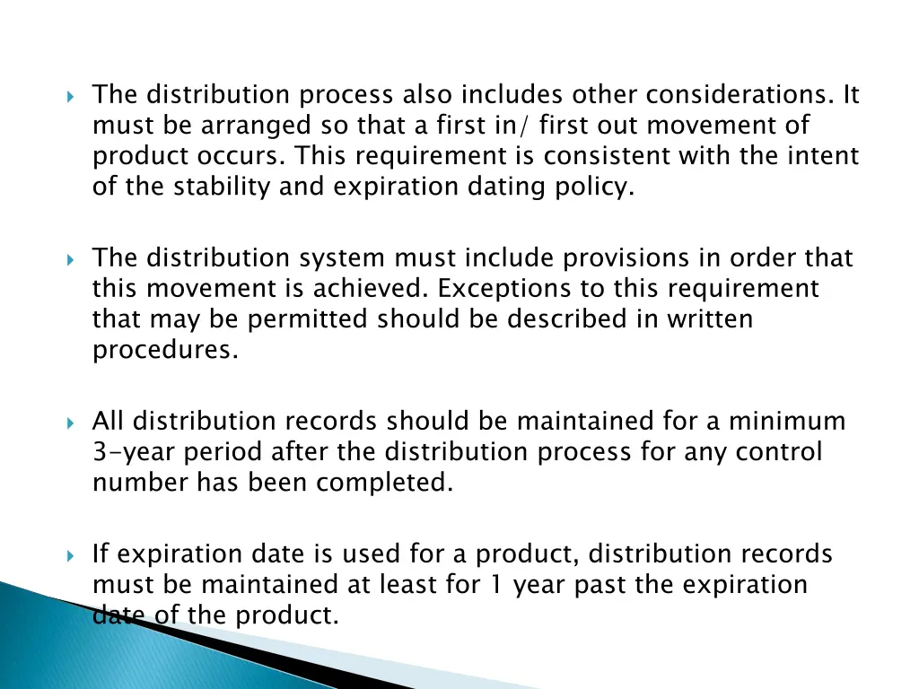 the distribution process also includes other