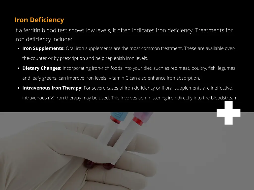 iron deficiency if a ferritin blood test shows