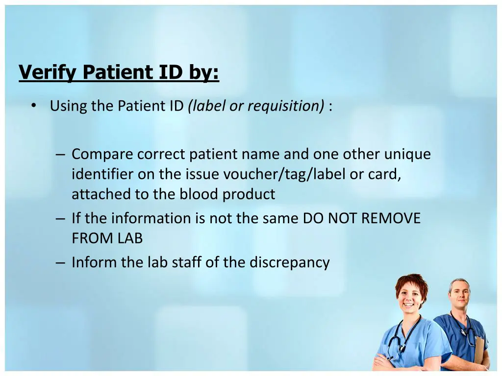 verify patient id by