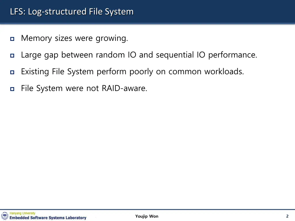 lfs log structured file system