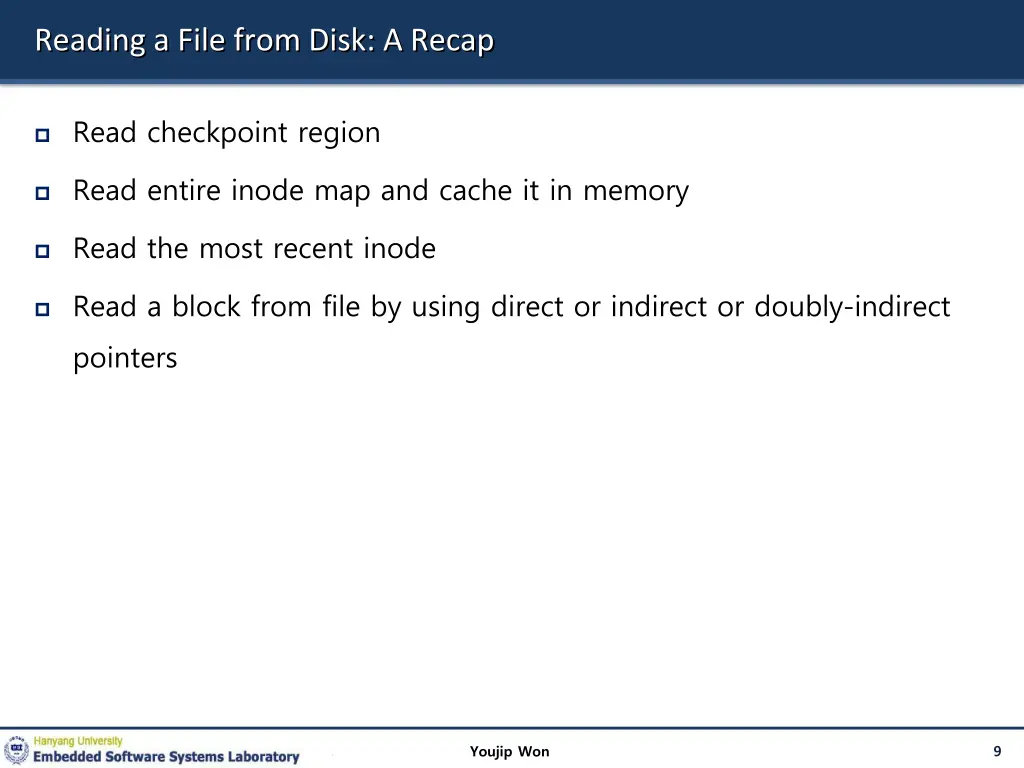 reading a file from disk a recap