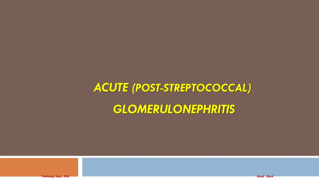 acute post streptococcal